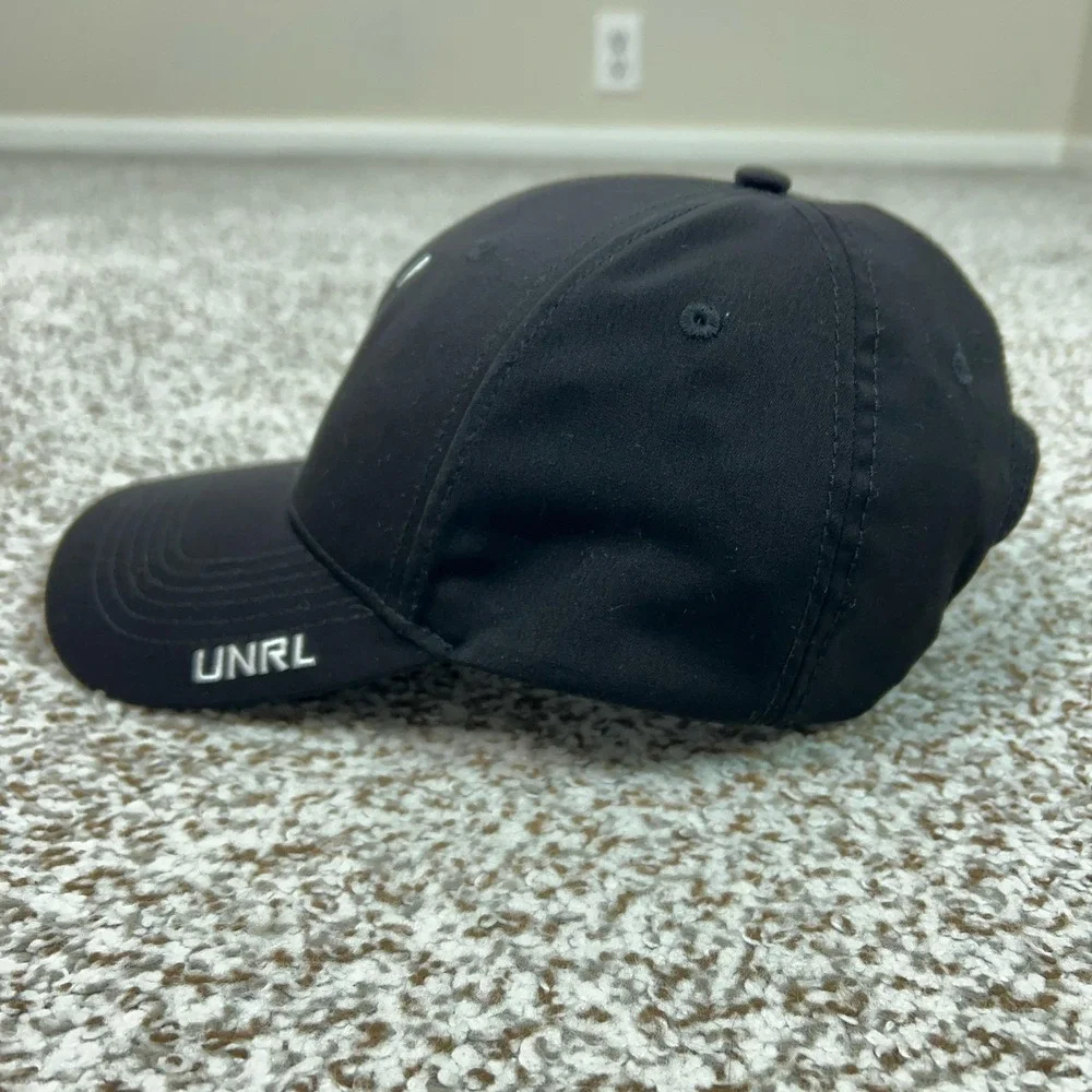 UNRL Hat Cap Snap Back Mens One Size Black Lacrosse Monkey Cartoon Sports Logo